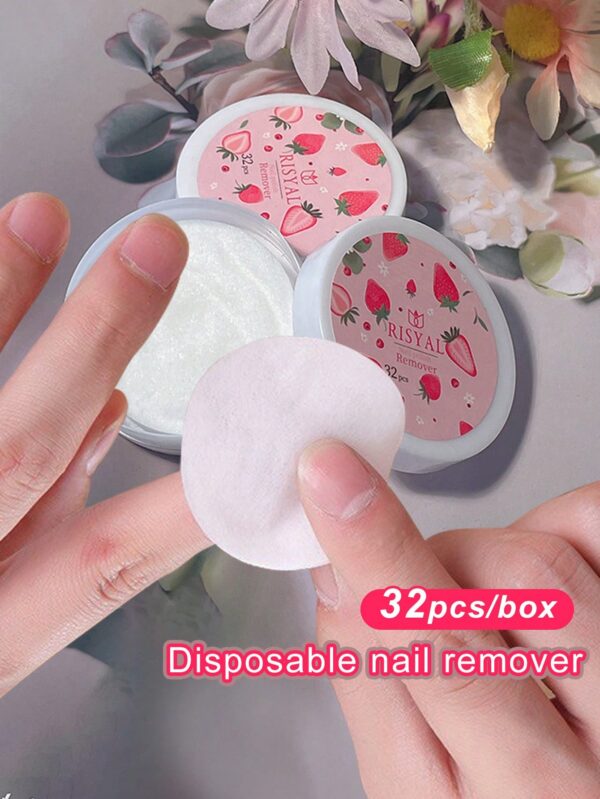 1box 32pcs Disposable Nail Polish Remover Pads