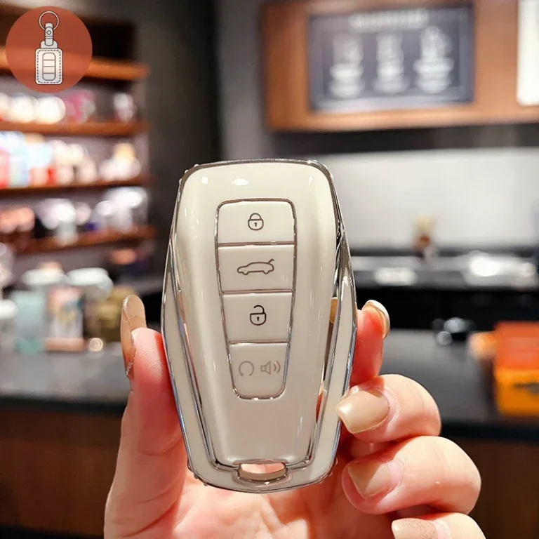 غطاء مفتاح سيارة من TPU مع حامل وميدالية مفتاح لسيارات Geely.