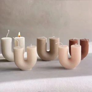 قالب سيليكون على شكل2  U لصنع الشموع المعطرة أو الصابون أو المواد الأخرى مثل الجص والراتنج